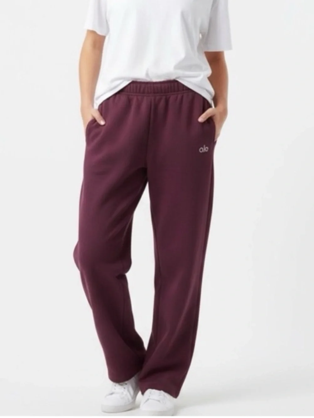 Alo Accolade Burgundy Straight Leg Sweatpants